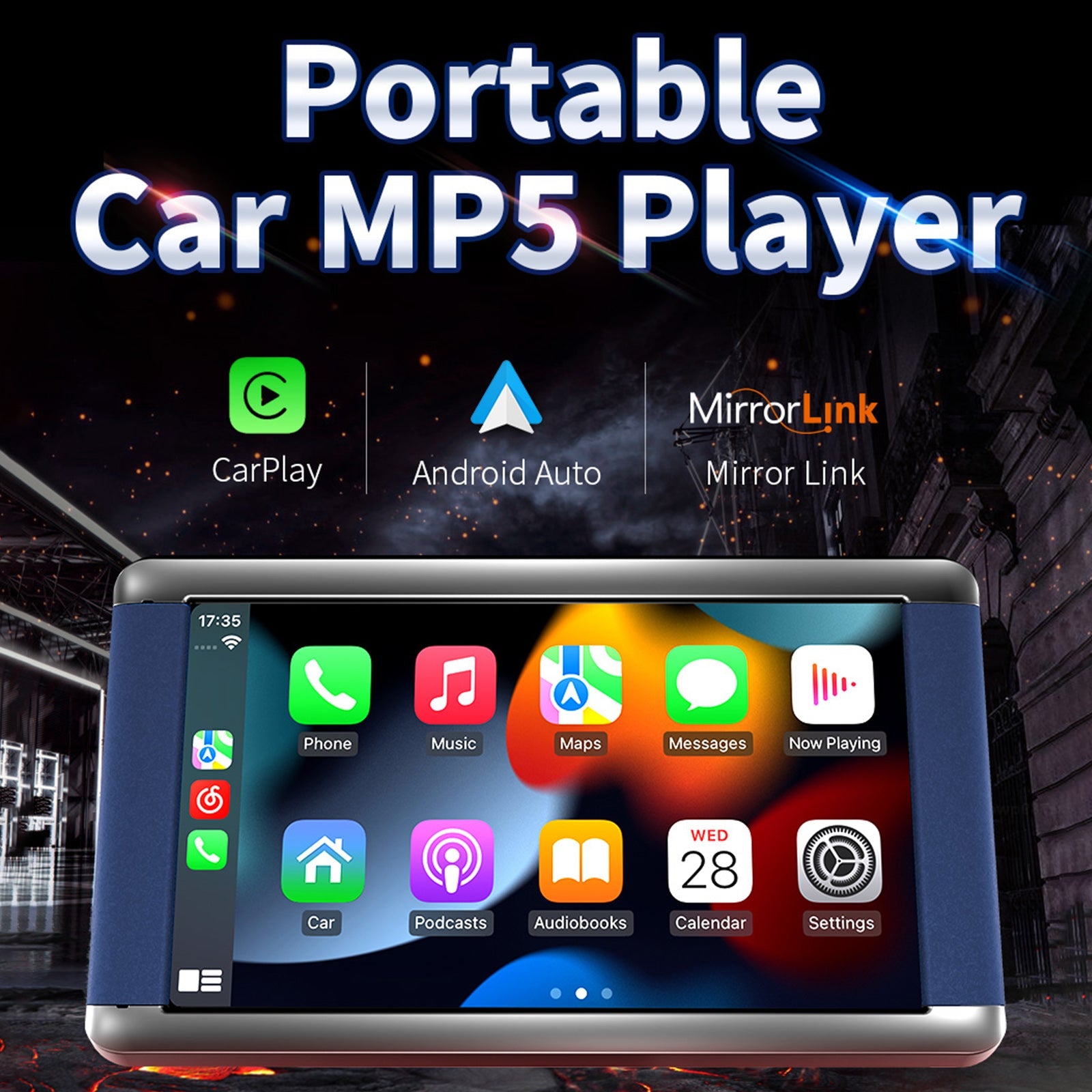 7" Portable Bluetooth Car MP5 Player Car Desktop Monitor Wireless Carplay Camera