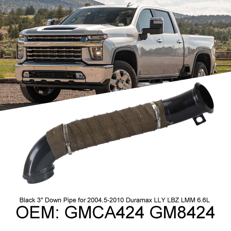 أنبوب سفلي توربو أسود 3 بوصة لـ 2004.5-2009 Duramax LLY LBZ LMM 6.6L GMCA424 GM8424 Fedex Express Generic