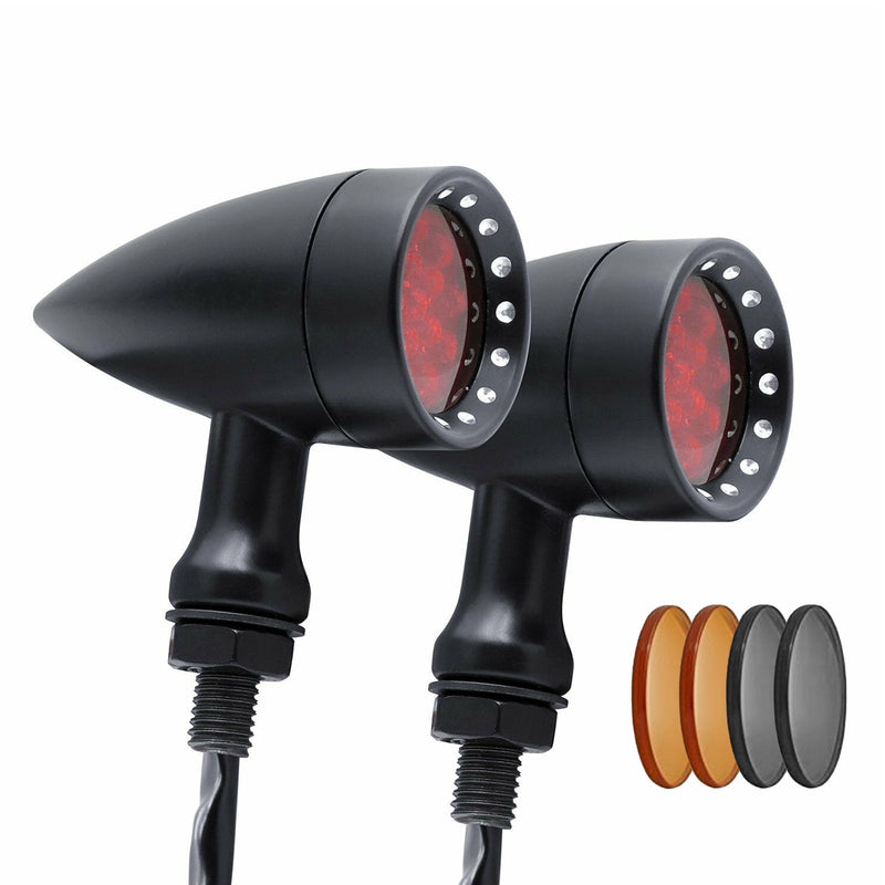 Indicadores de luz de señal de giro de motocicleta universal M10, lámpara de bala intermitente genérica
