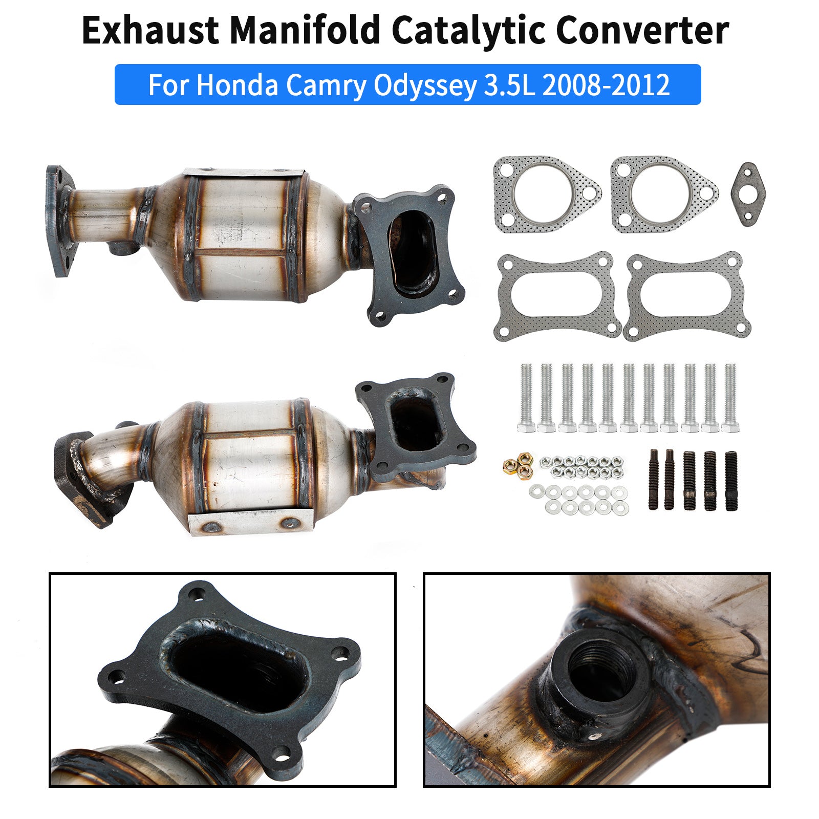 Honda Odyssey 3.5L 2011-2015 Front Left & Right Catalytic Converters Kit Fedex Express