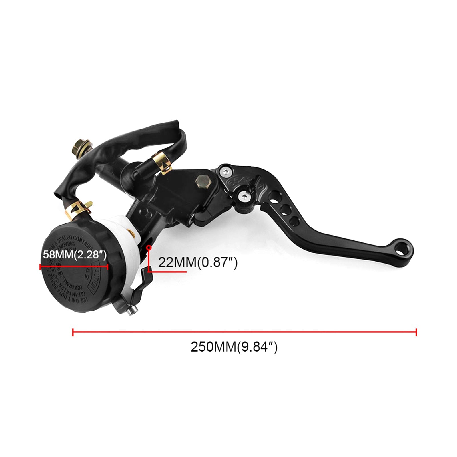 Universal 7/8'' 22mm Front Brake Clutch Master Cylinder Reservoir Levers Generic