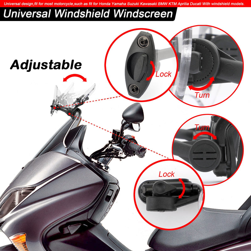 Universal Adjustable Clip On Windshield Extension Wind Deflector Black Generic