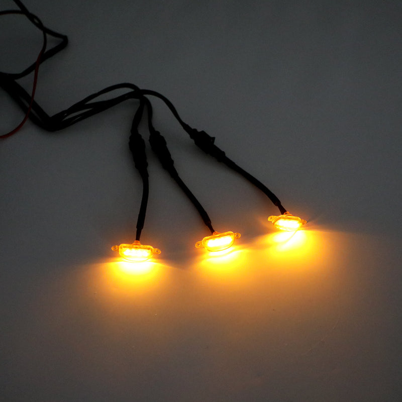3 قطعة عدسة العنبر العنبر LED مصباح رابتور الجبهة مصبغة تشغيل ضوء صالح فورد F-150 عام