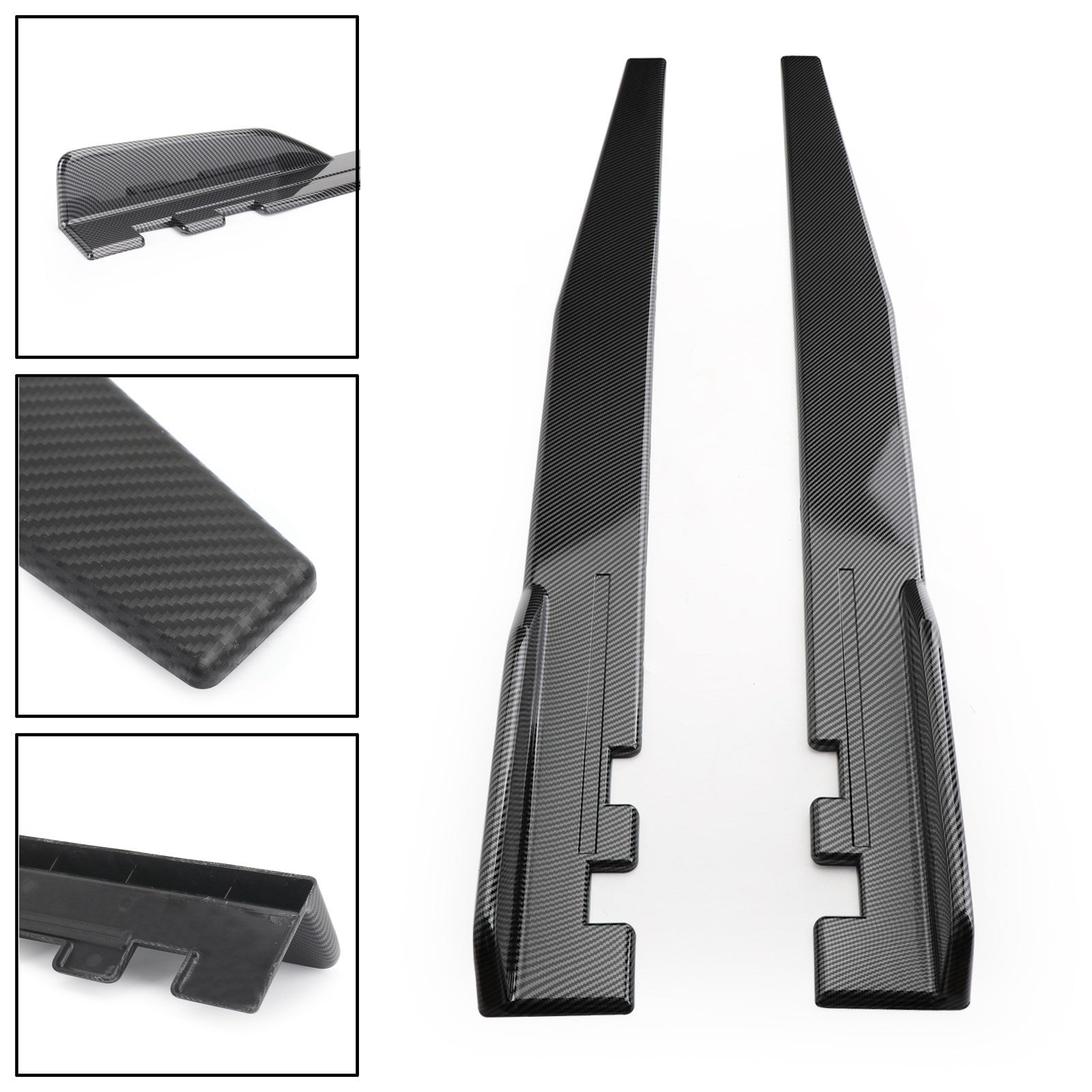 Par de faldones laterales de fibra de carbono para coche de 120 cm, divisores de balancines, difusor Winglet, alas genéricas