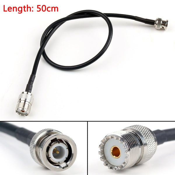 50cm RG58 Cable BNC Male Plug To SO239 UHF Female Jack Straight Pigtail 20in