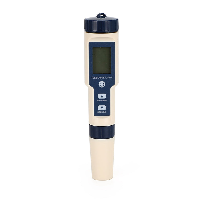 5in1 PH/TDS/EC/الملوحة/درجة الحرارة الرقمية جهاز اختبار جودة المياه متر أداة الاختبار