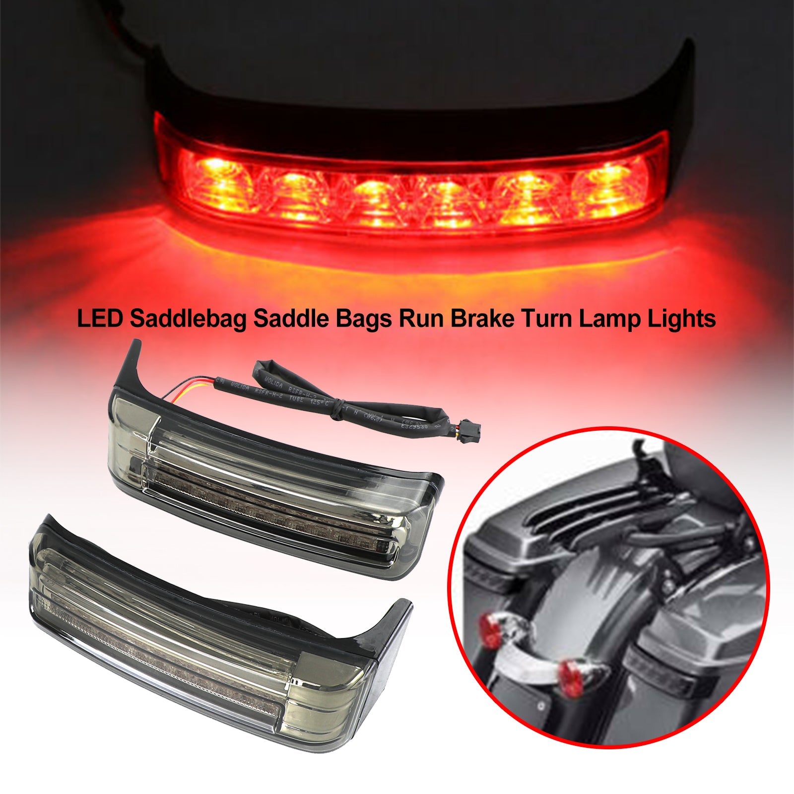 LED Saddlebag Saddle Bags Run Brake Turn Lamp Lights For Touring 2014-2021 Generic