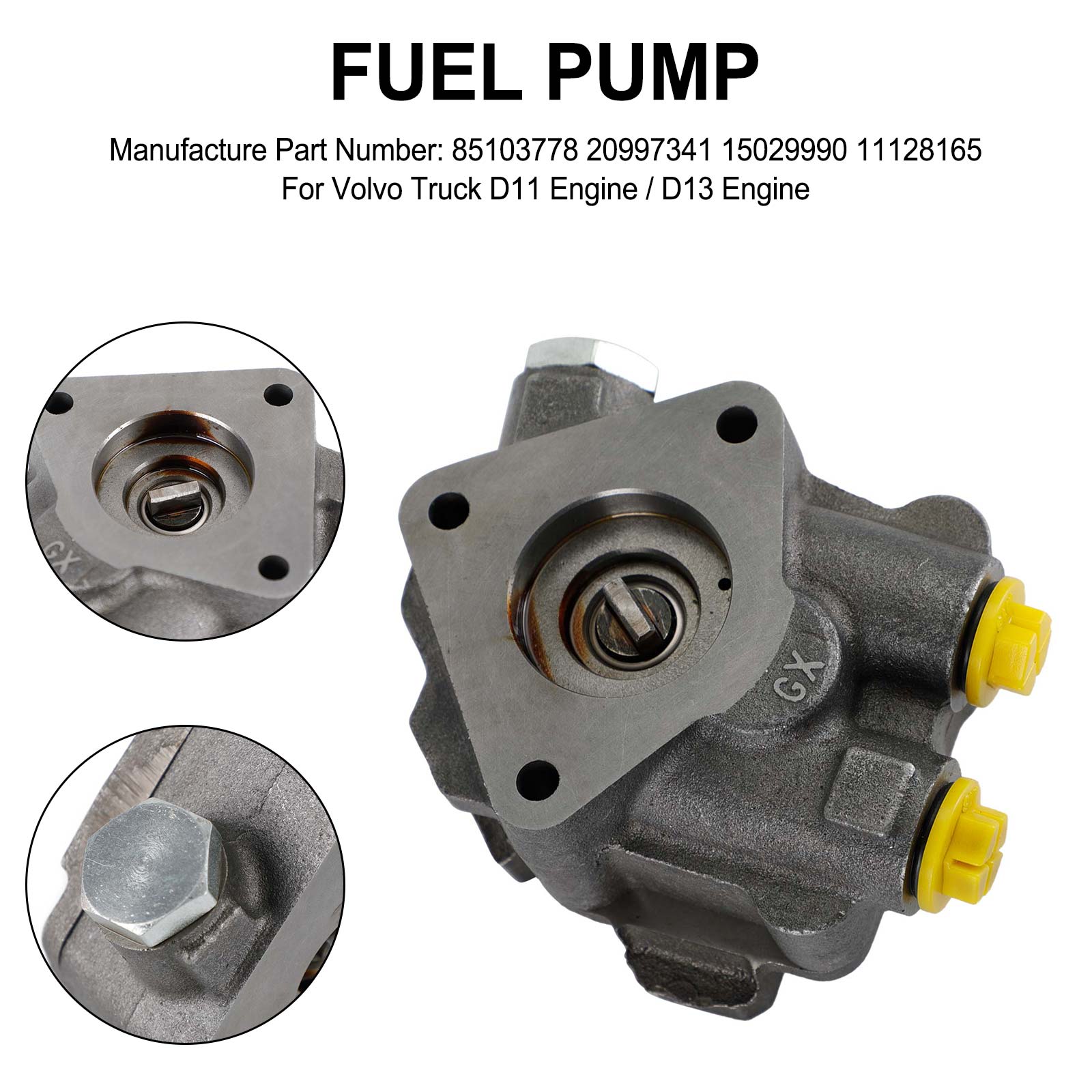 Fuel Pump 20997341 fit Volvo VN VNL VHD Series D11 D13 D16 Engine 85103778 Fedex Express