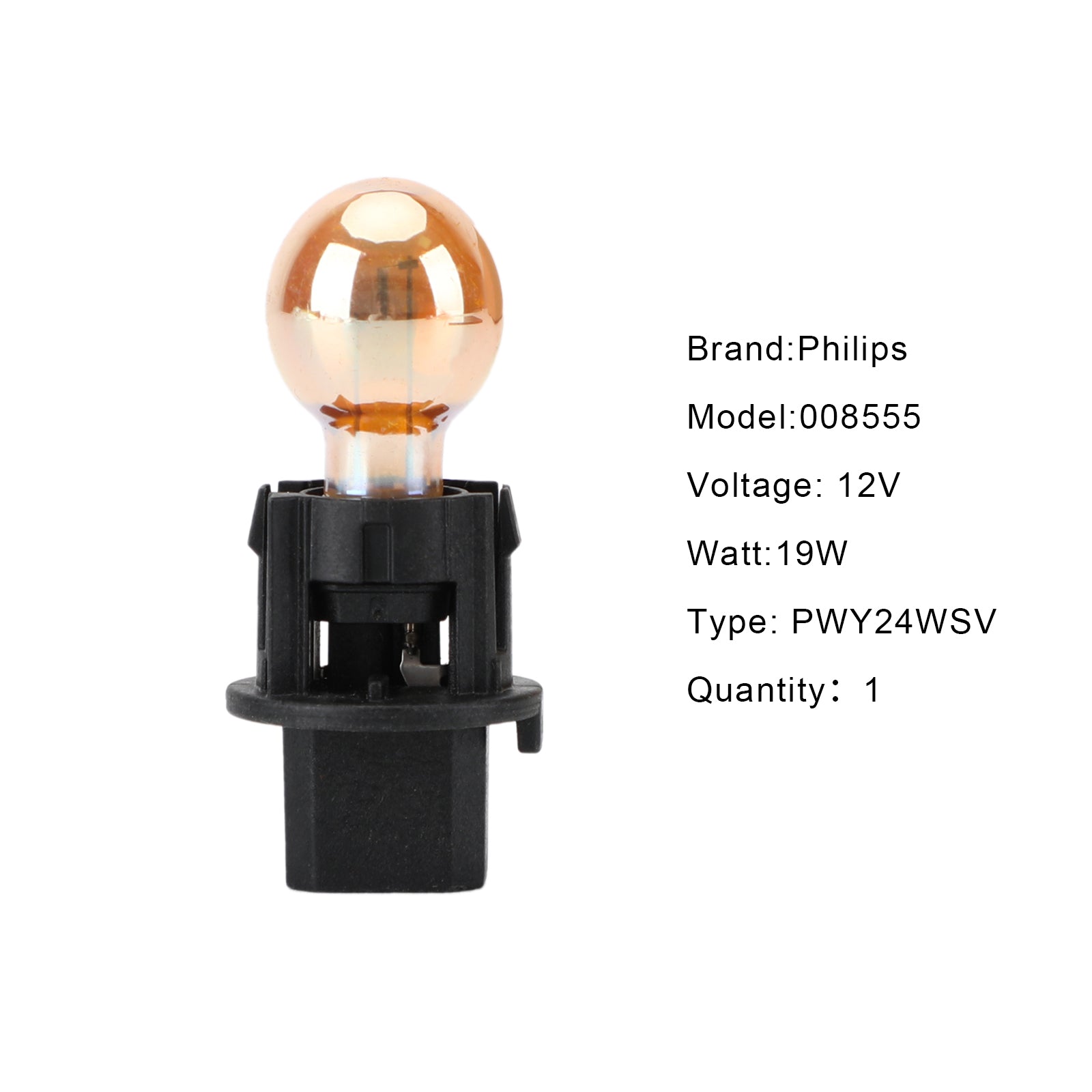 For Philips With Socket PW24WYSV 008555SV 12V24W Amber Bulb Turn Singal Light Generic