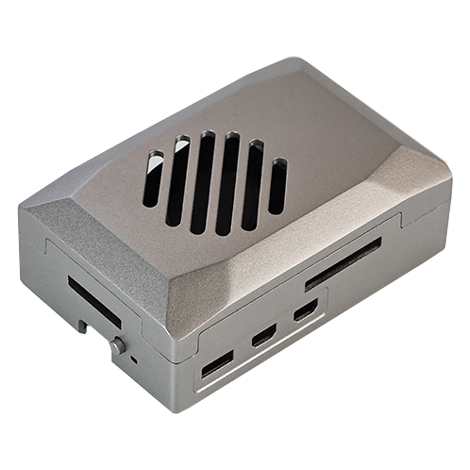 Silver Shadow Shell Raspberry pi5 Caja protectora ABS Material Control de velocidad Ventilador