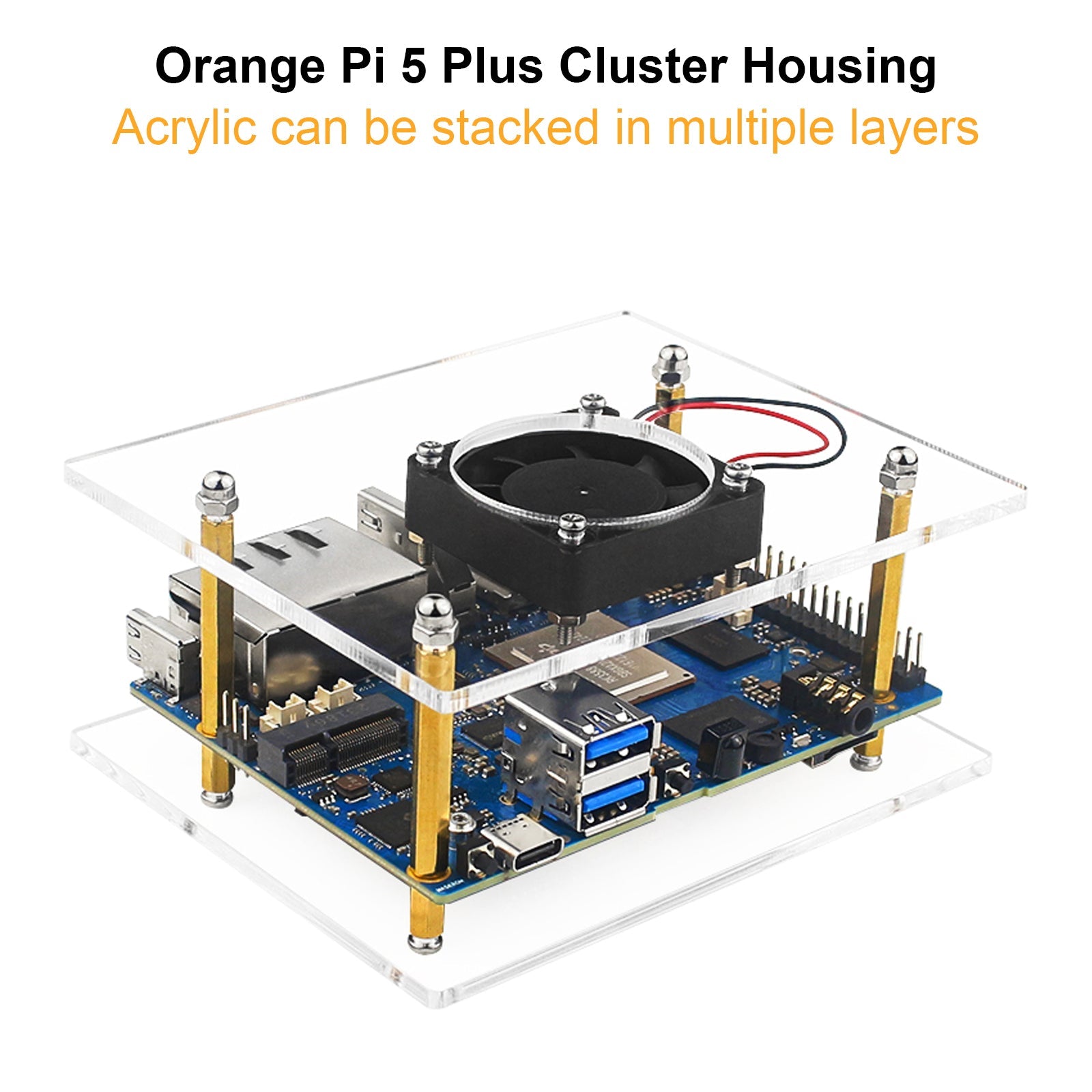 Orange Pi 5 Plus Cluster طبقة واحدة من الأكريليك غلاف Orangepi الواقي