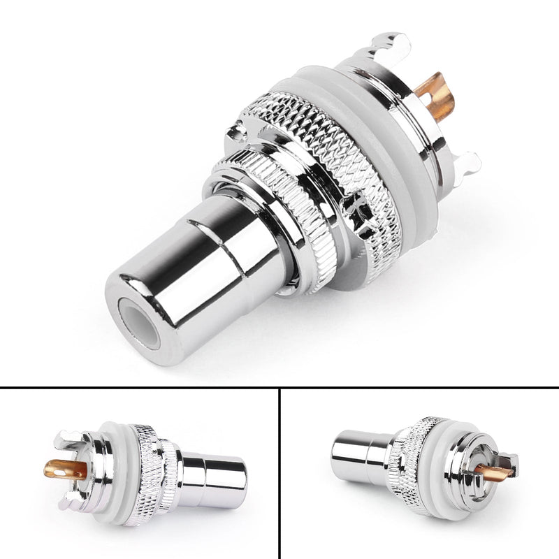 1Pair RCA Female Socket Chassis Connector Rhodium Plated Copper Jack