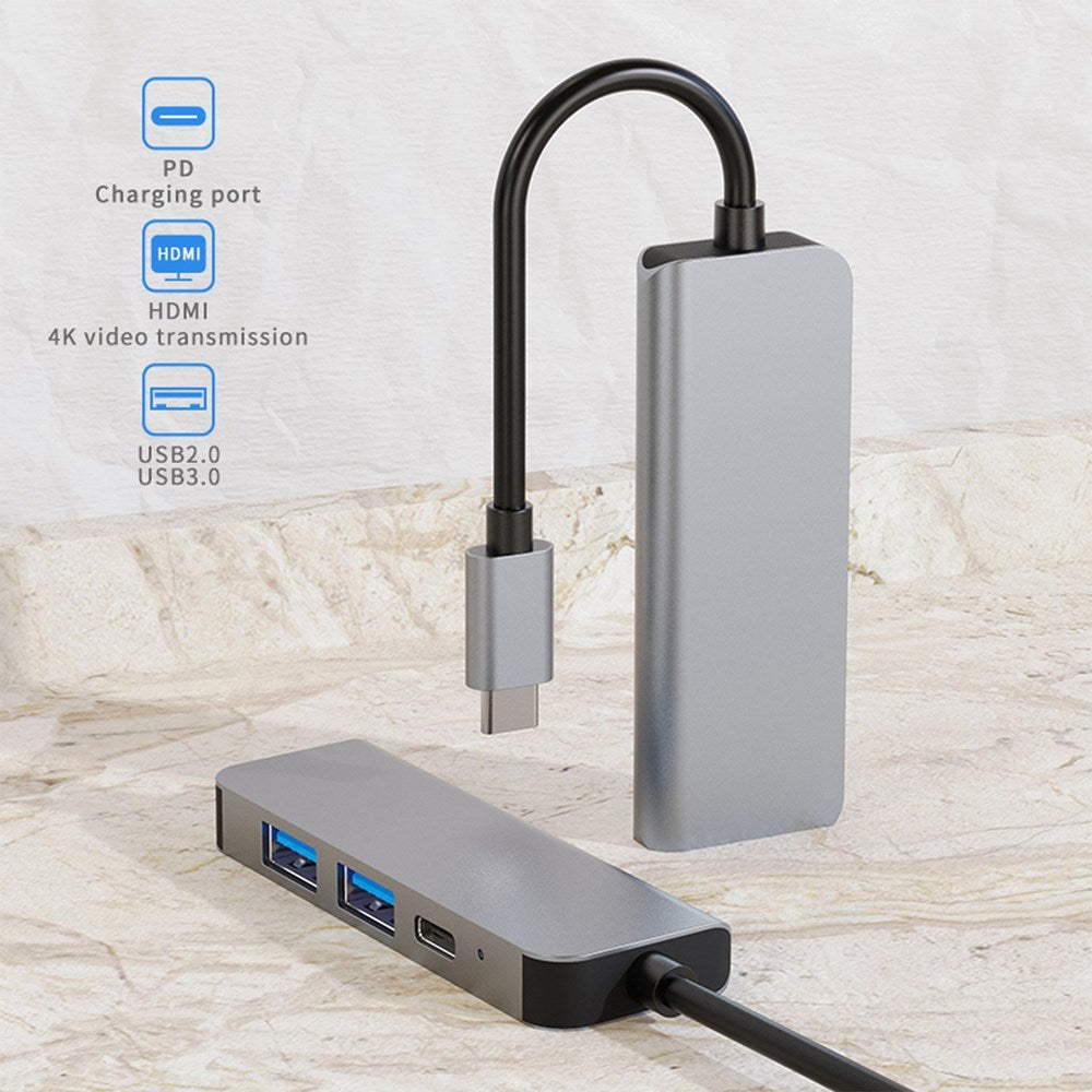 4-in-1 to HD USB C USB3.0 PD Type-C HUB Adapter Dock for Mac Windows PC