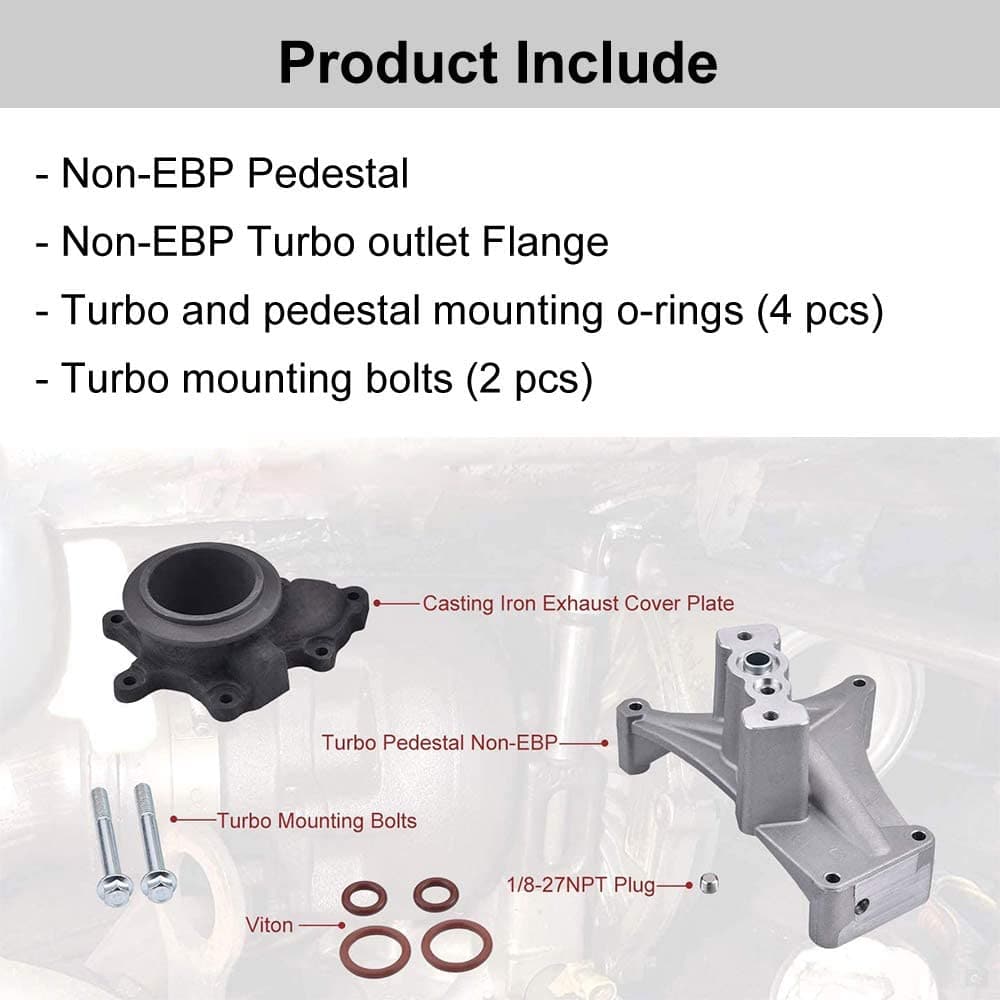 Non-EBP Valve Kit for Ford 1999.5-2003 7.3L Powerstroke Diesel Turbo Pedestal +Bolts & Exhaust Housing