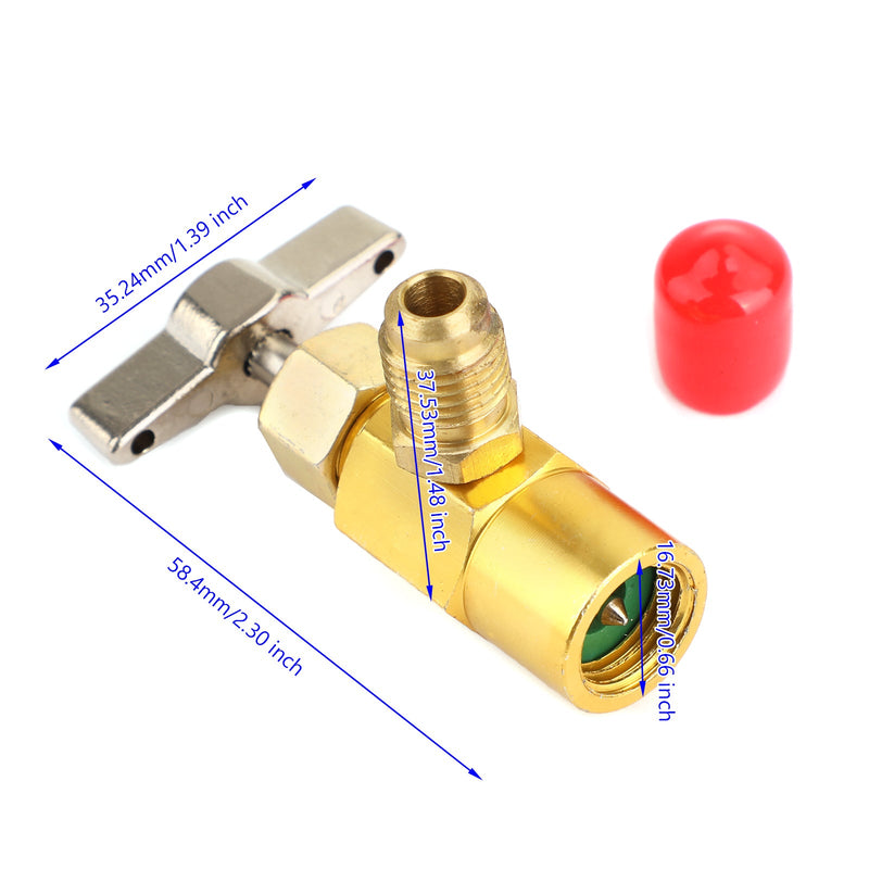 R134a Refrigerant AC Can Bottle Tap 1/2ACME Thread Alloy Adapter Opener Valve