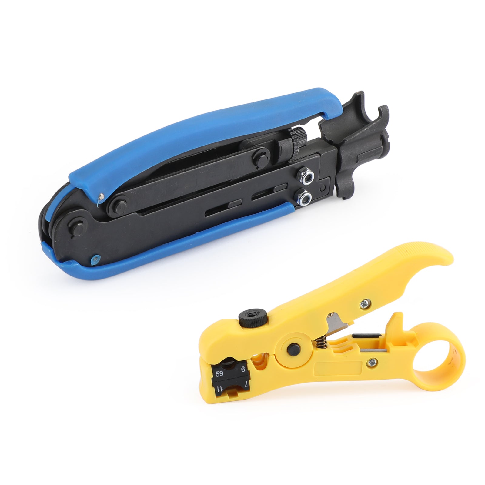 F Compression Tool RG59 RG6 RG11 Connector + Cable Coax Coaxial Crimper Stripper