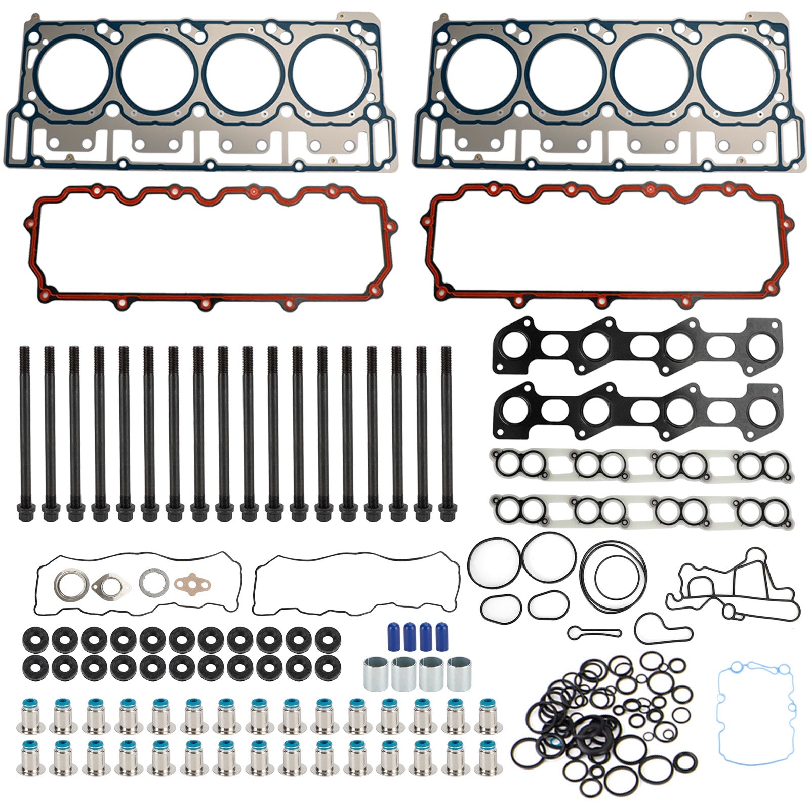 18mm Cylinder Head Stud Kit&Head Gasket For Ford 6.0L V8 Diesel 2003-2007