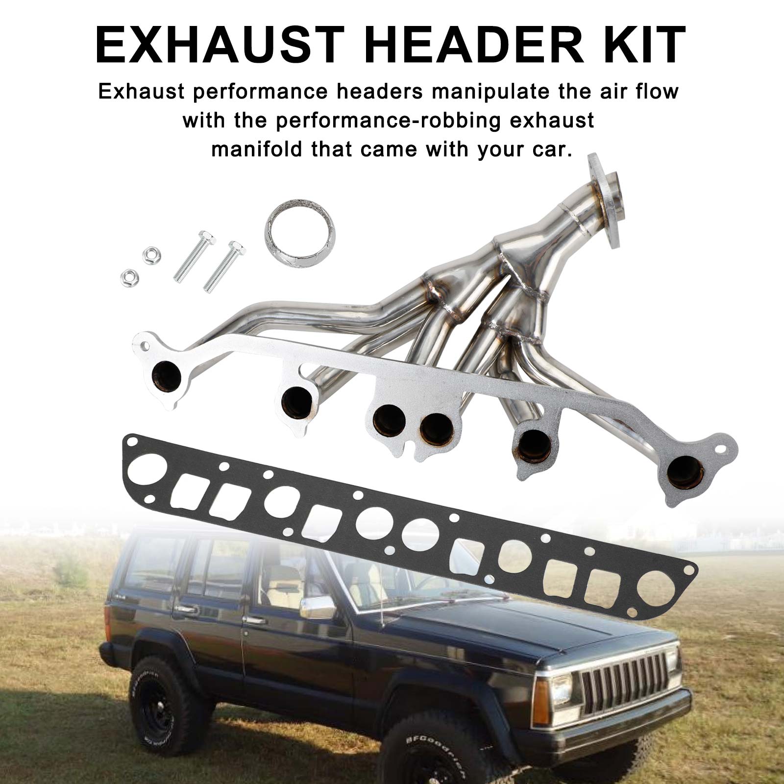 1991-1992 Comanche Cherokee Limited Wrangler Islander Exhaust Manifold Stainless Steel 4.0L V6