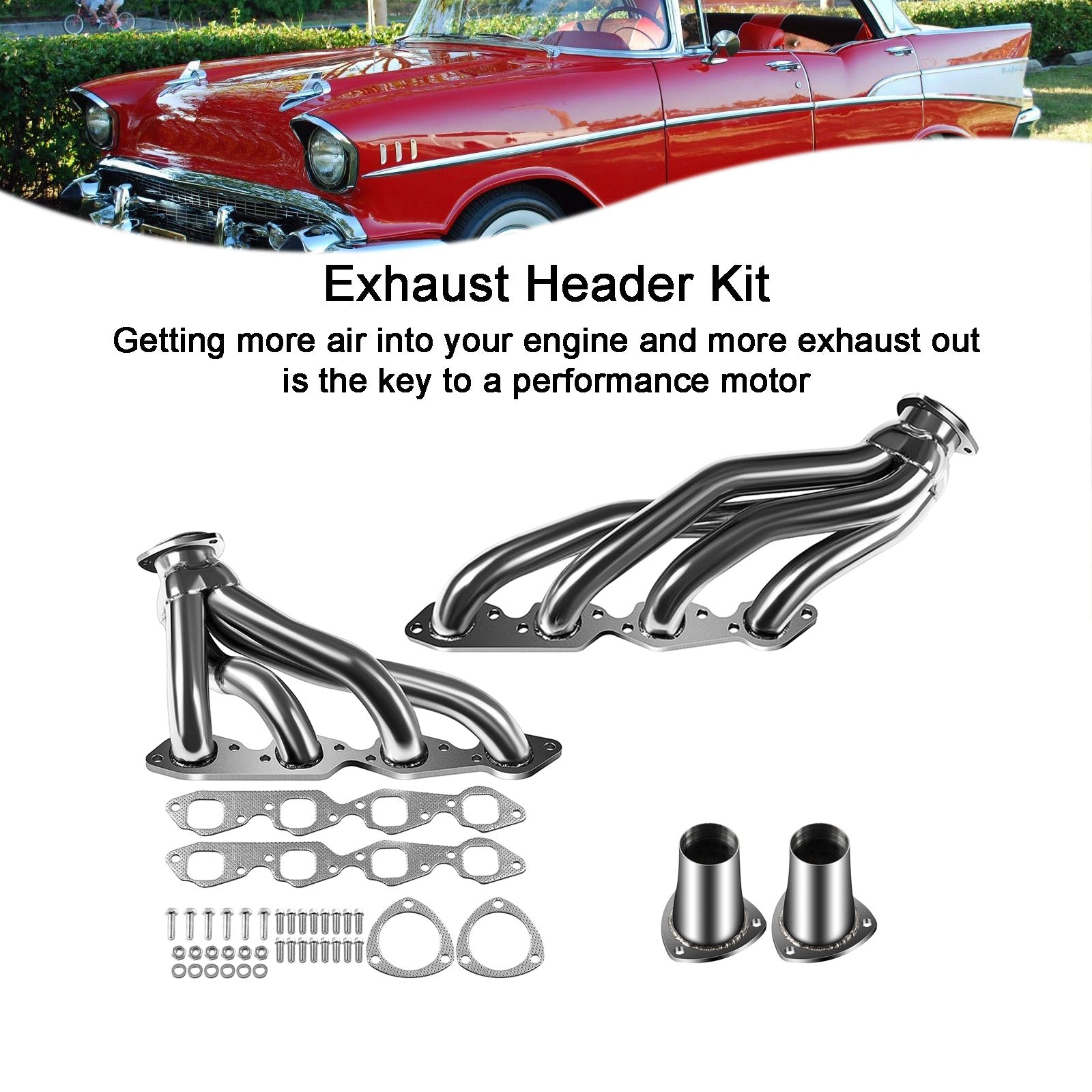 Exhaust Manifold Shorty Header Fit Chevrolet Bel Air 1971-1972 Fit Biscayne 6.6L