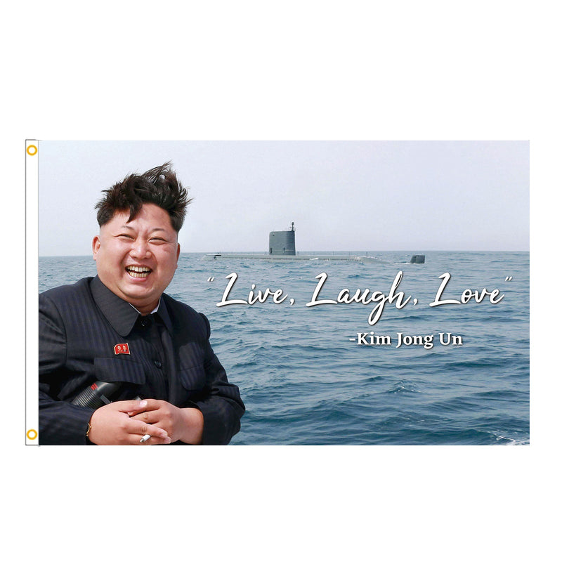 Kim Jong Un Live Laugh Love Banner Flag 3x5FT Garden Flag