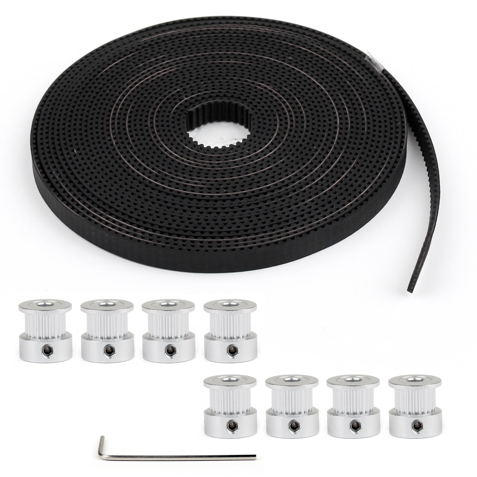 8pcs GT2 Pulley 20Teeth Bore 5mm + 5m GT2 Timing Belt For 3D Printer Part RepRap