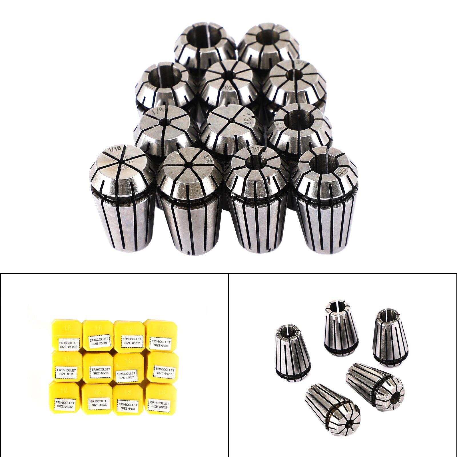 9Pcs/12PCS/10Pcs/ ER16 Spring Collet Set For CNC Milling Lathe Machine