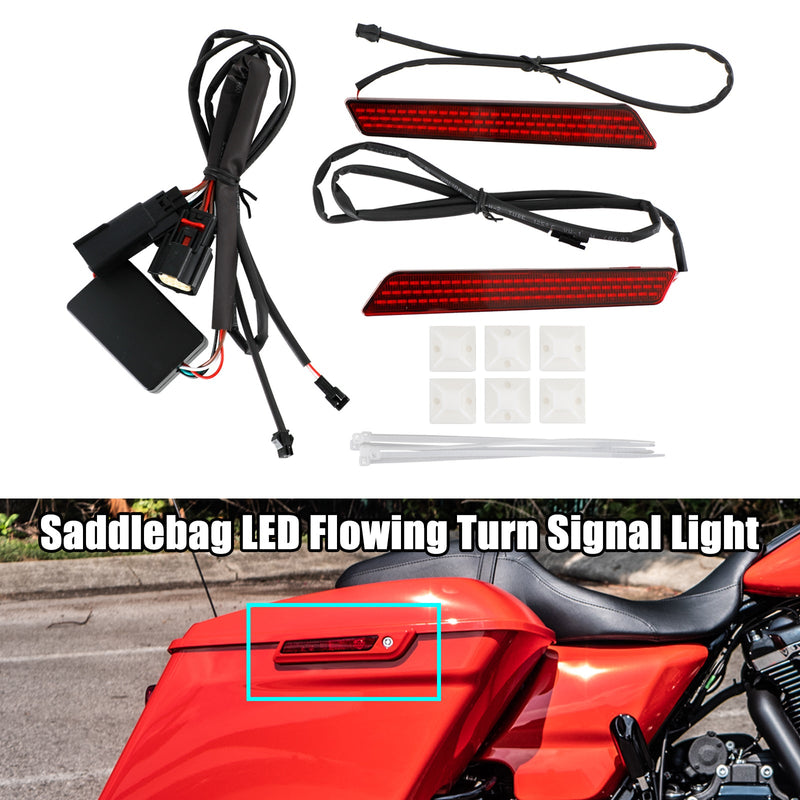 Touring Glide Road Glide 2014-2022 Alforja LED Luz de señal de giro fluida