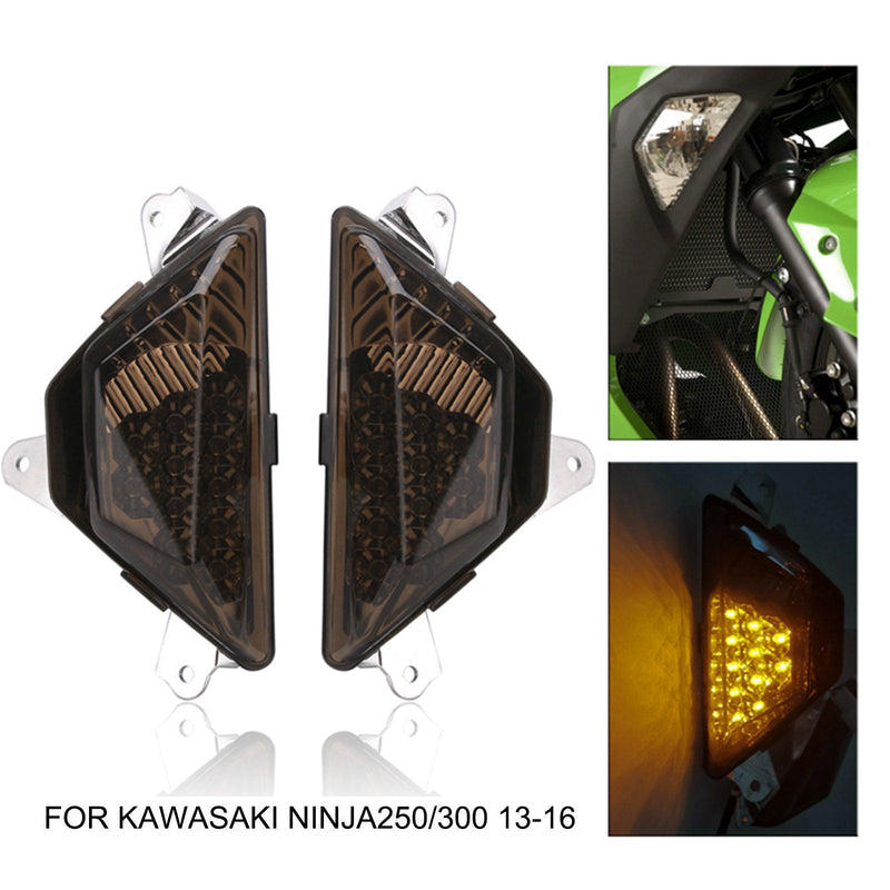 كاواساكي نينجا 250 300 2013-2016 دراجة نارية LED مصباح إشارة الانعطاف الأمامي مصباح