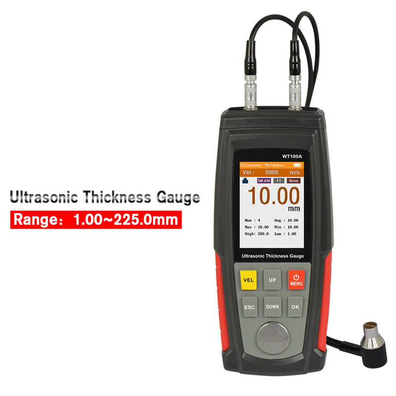 WT100A LCD Tester Tool Sensor inteligente Medidor de espesor ultrasónico Velocidad de sonido