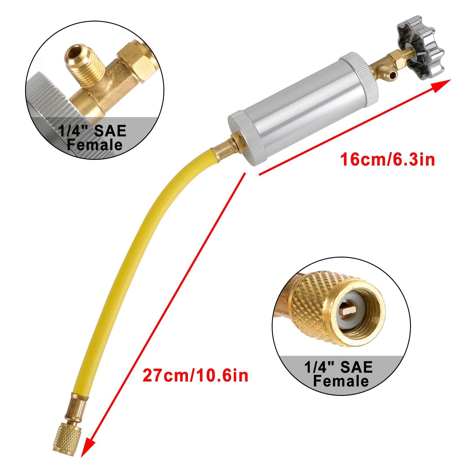 Inyector de tinte de aceite R12 AC R134A R12 2oz A/C Herramienta de inyección de aire acondicionado