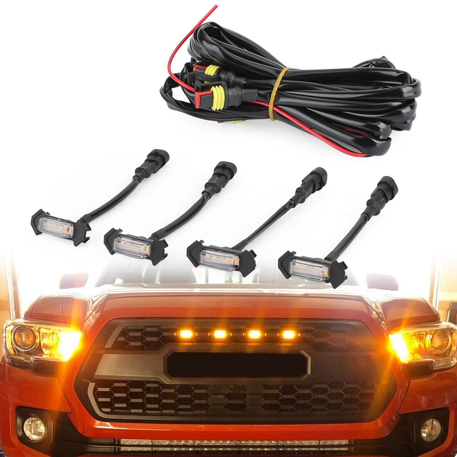 Juego de 4 luces LED compatibles con rejilla de parachoques delantero Tacoma 2016-2020 PT228-35170 transparente genérico 