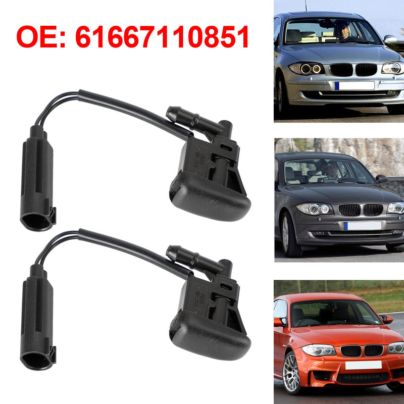 BMW E88 X3 E83 X5 E53 61667110851 2X فوهة ممسحة الزجاج الأمامي رذاذ ساخن