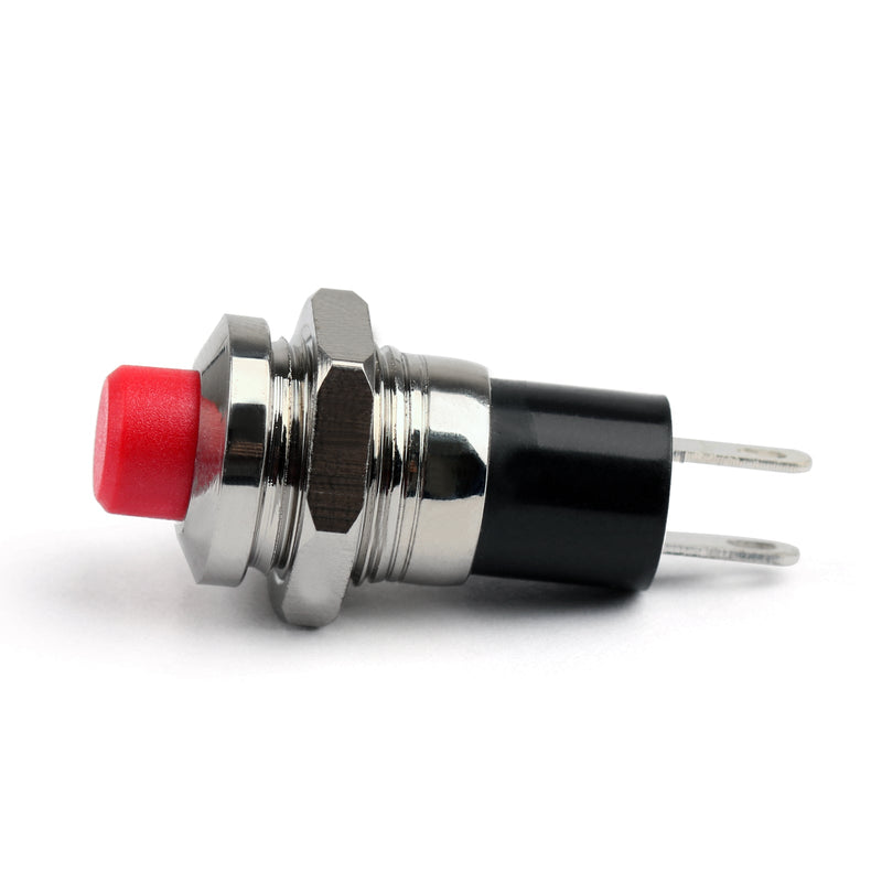 4 Uds nuevo Mini botón pulsador SPST momentáneo N/O interruptor de encendido 10mm rojo para coche