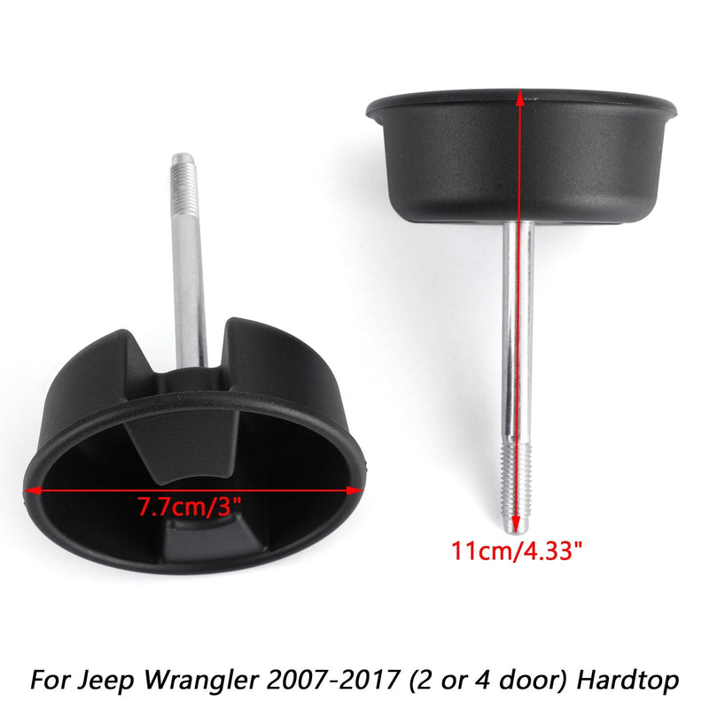 2 tornillos de perilla de montaje superior para Jeep Wrangler 2007-2017 Hardtop Freedom genéricos