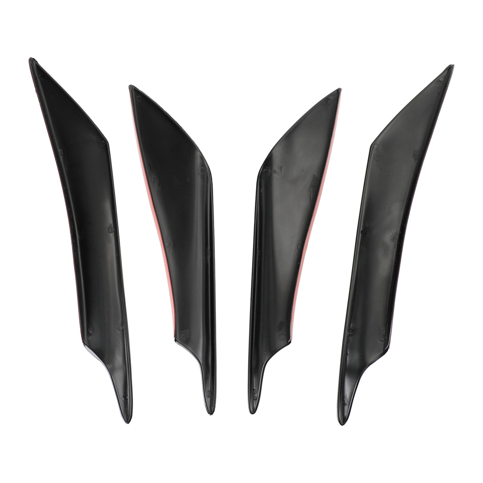 4pcs Universal Car Front Bumper Fins Body Splitter Spoiler Canards Gloss Black