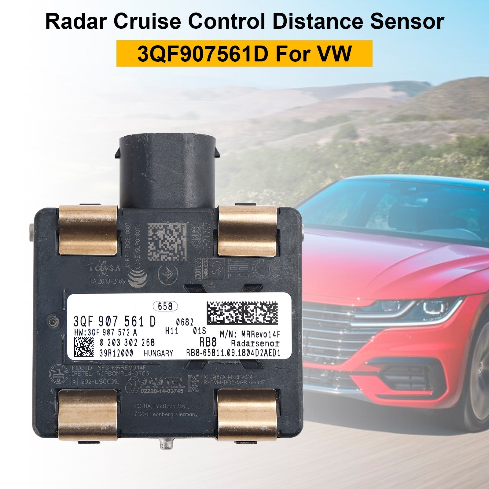 2019-2020 Volkswagen Arteon Jetta Sensor de radar de distancia de control de crucero 3QF907561D