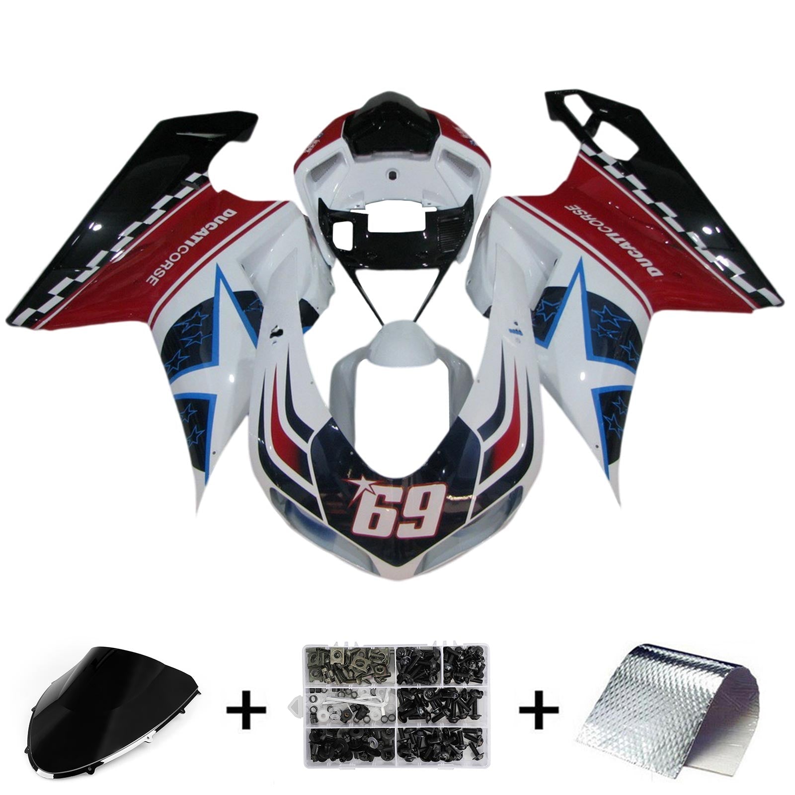 Ducati 1098 1198 848 2007-2011 Kit Carenado Carrocería ABS