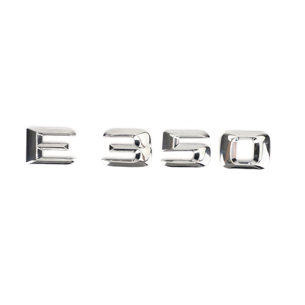 Insignia del emblema del maletero trasero Placa de identificación Calcomanía Letras Números Fit Mercedes E350 Chrome Generic