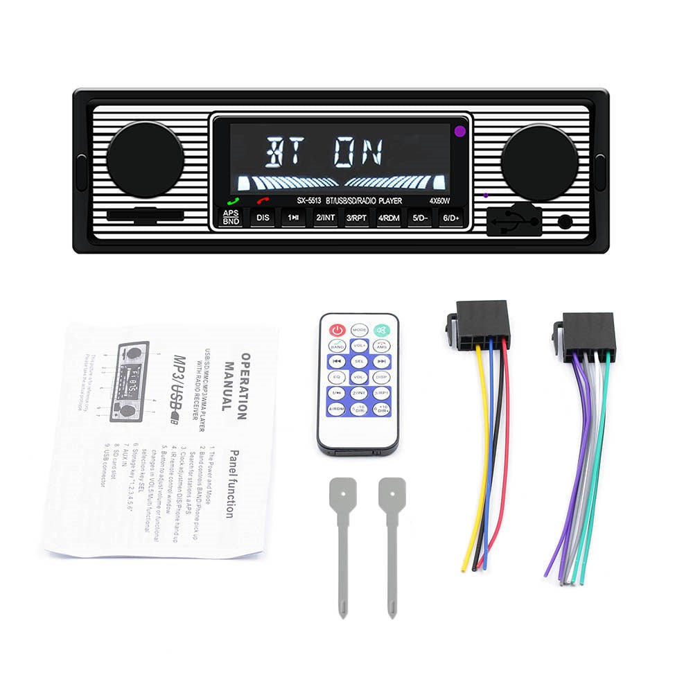 Bluetooth Vintage Car MP3 Player FM Radio AUX Classic Stereo Audio Receiver USB CA Market