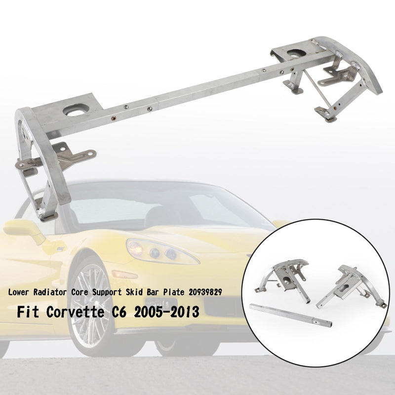 2005-2013 Corvette C6 Placa de barra de deslizamiento de soporte de núcleo de radiador inferior 20939829