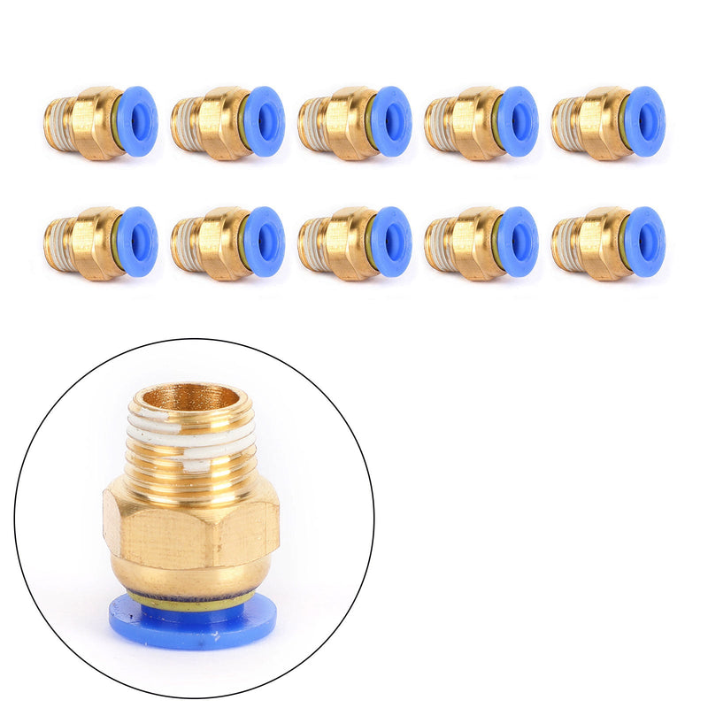 10x Pneumatic 6mm Tube X 1/8" NPT Male Connector Push In To Air Connect Fitting