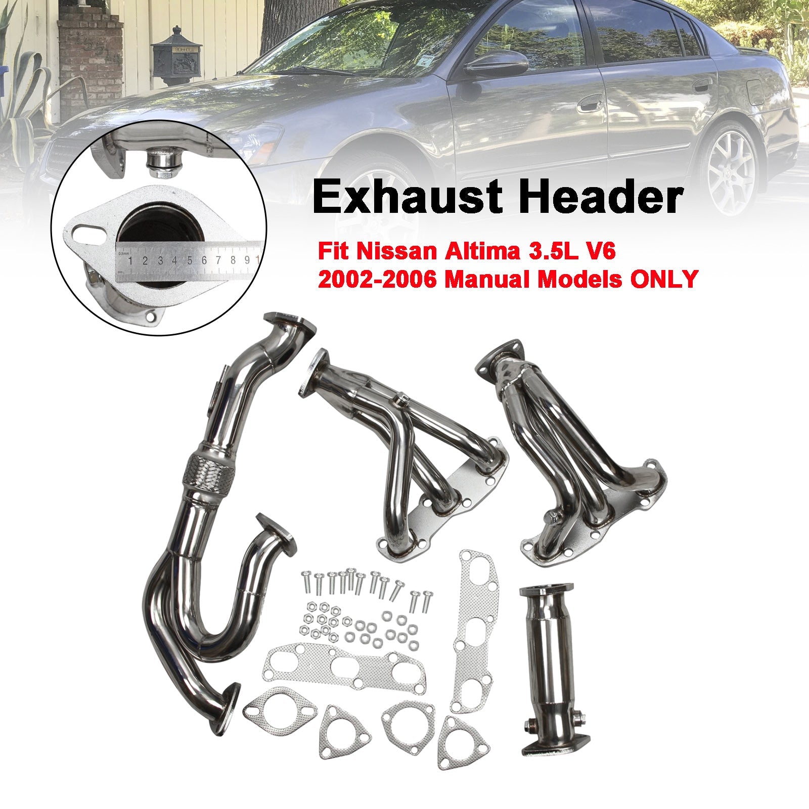 Header Manifold Exhaust fit Nissan Altima VQ35DE V6 3.5 2002-2006 Manual Models