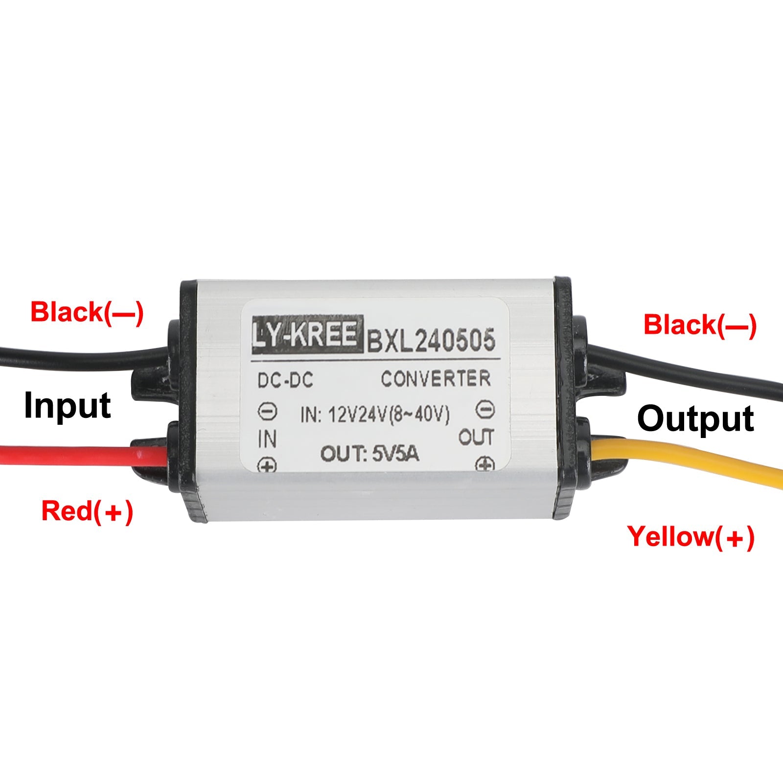 12V/24V to 5V 5A 25W Waterproof Converter Step Down Volt Module Power Supply