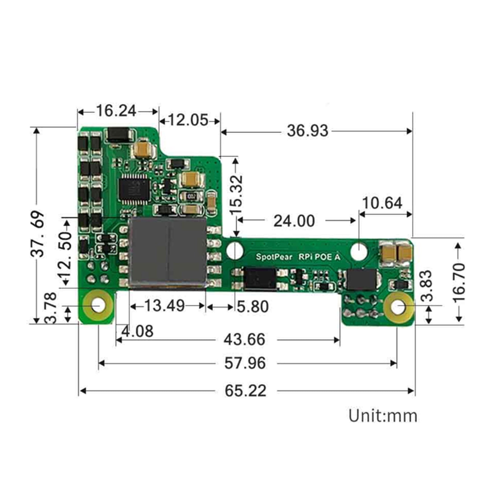 وحدة توسيع مصدر الطاقة Raspberry Pi Poe Ethernet تدعم 3B+/4B مع مروحة