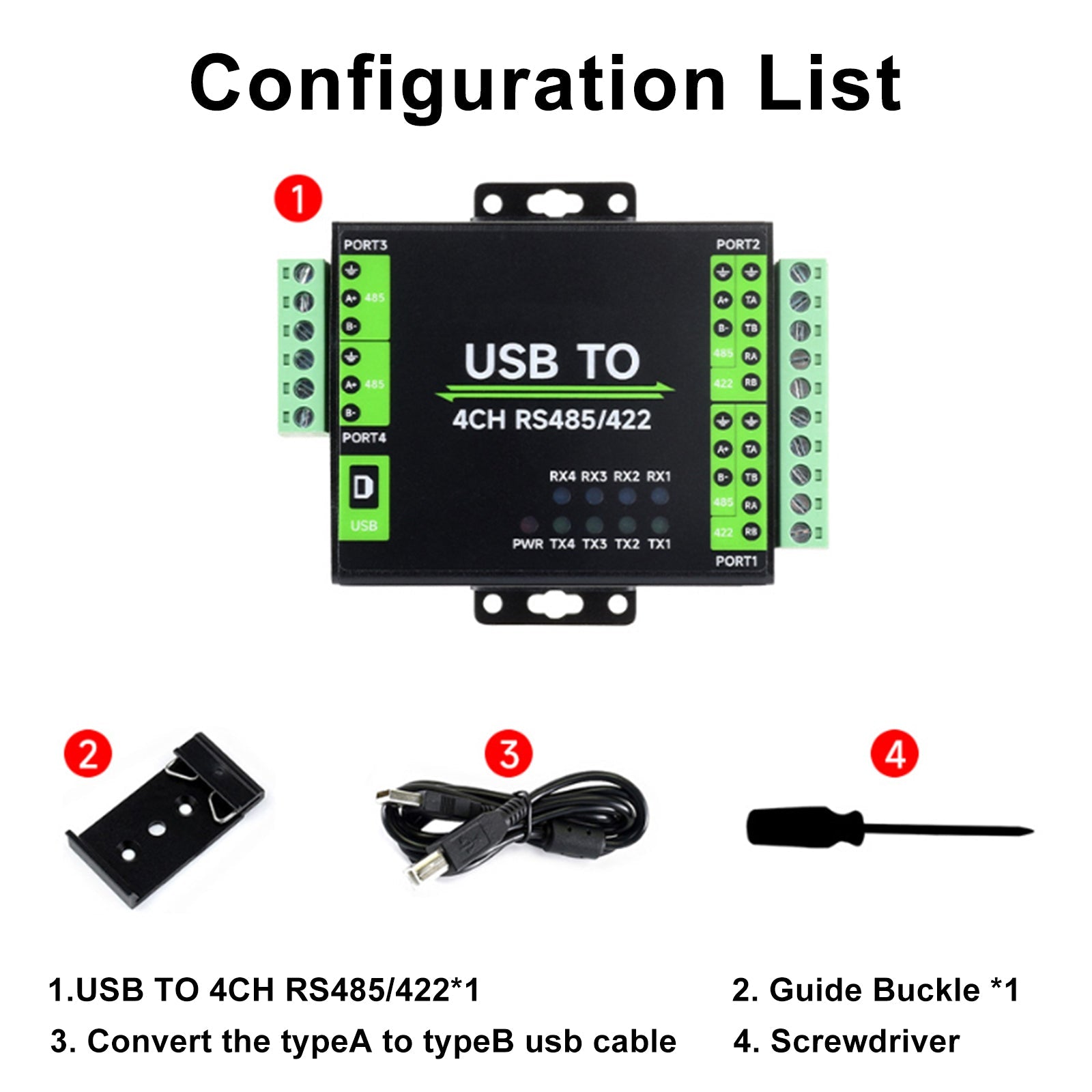 USB to RS422 RS485 Industrial Isolated Converter Adapter Module