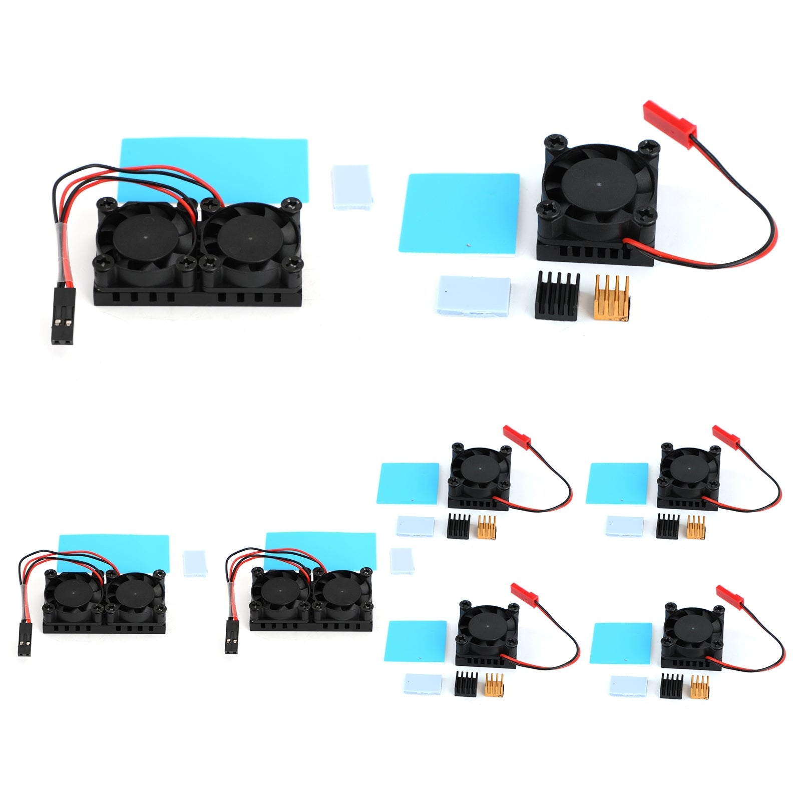 Double Dual Cooling Fan Square Fan Module With Heatsink for Raspberry Pi 4B 3B+