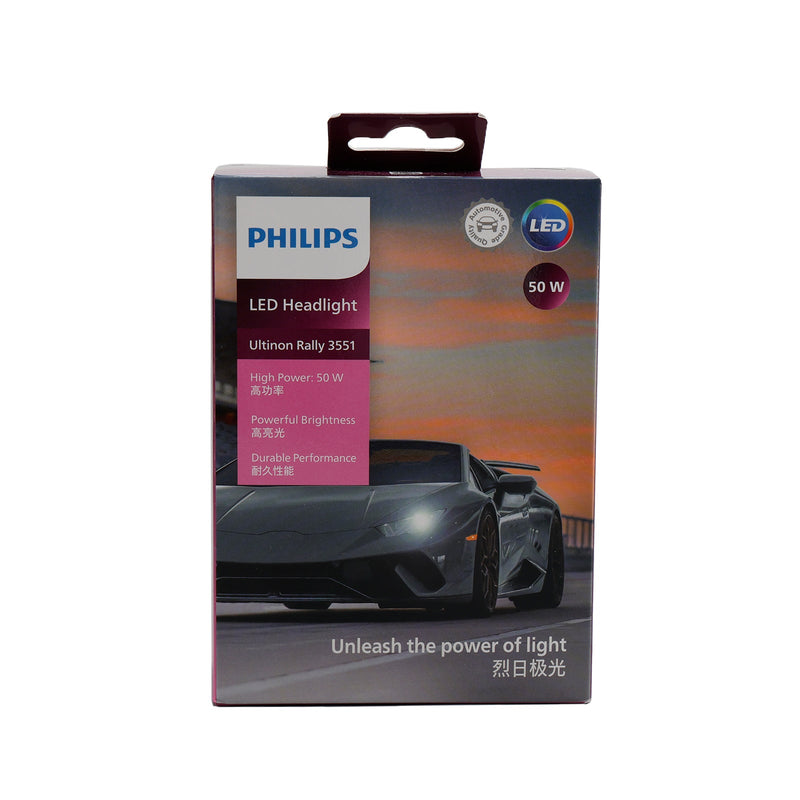 Para Philips 11342U3551X2 Ultinon Rally 3551 LED-HL H4 12-24V 50W 6500K