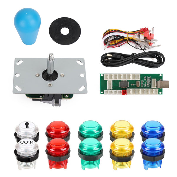 1 لاعب LED ممر DIY مجموعة أجزاء USB التشفير إلى أجهزة الكمبيوتر ألعاب الفيديو Gamepads عصا التحكم