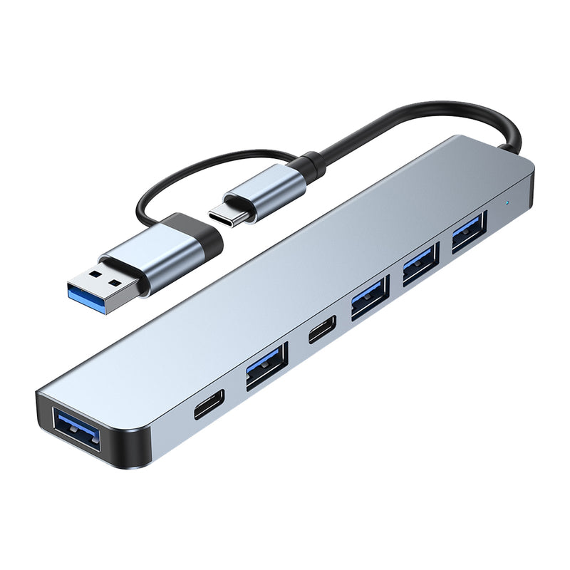 USB + Tipo C Interfaz dual 7 en 1 Adaptador de concentrador USBC Base usb3.0+USB 2.0*2+SD+TF