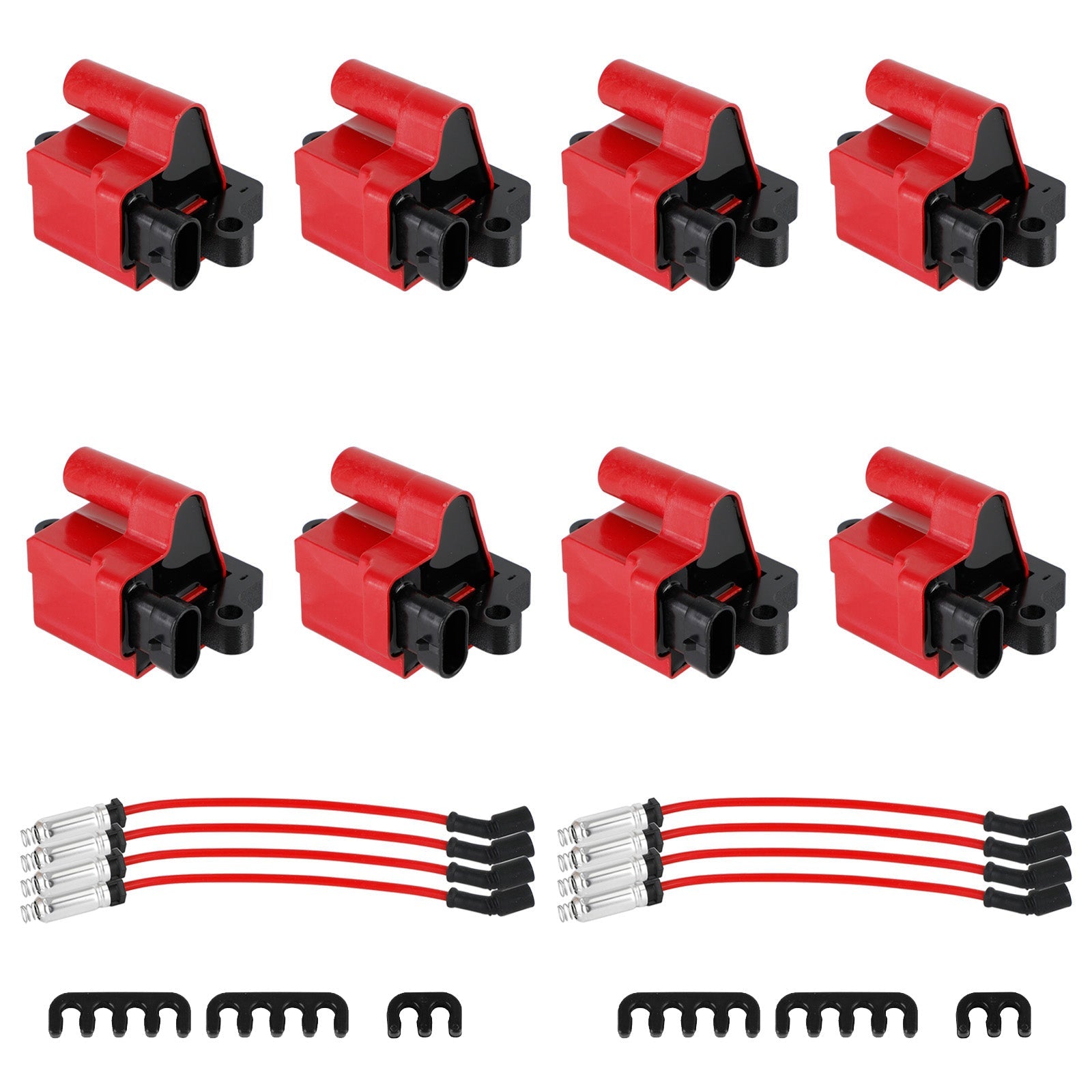 8 bobinas de encendido cuadradas D581 ultra altas y cables de bujía 3859078 para GMC